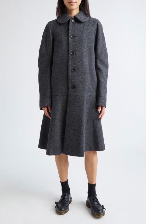Long Sleeve Wool Tweed Coat Dress