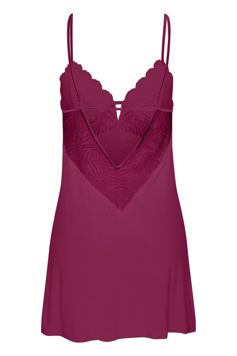 Back Cutout Lace Negligee, Alternate, color, Bordeaux