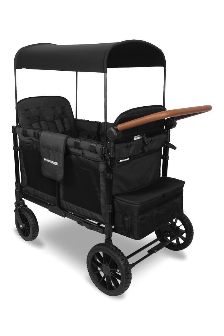 W4 Luxe 4-Passenger Multifunctional Stroller Wagon, Alternate, color, VOLCANIC BLACK