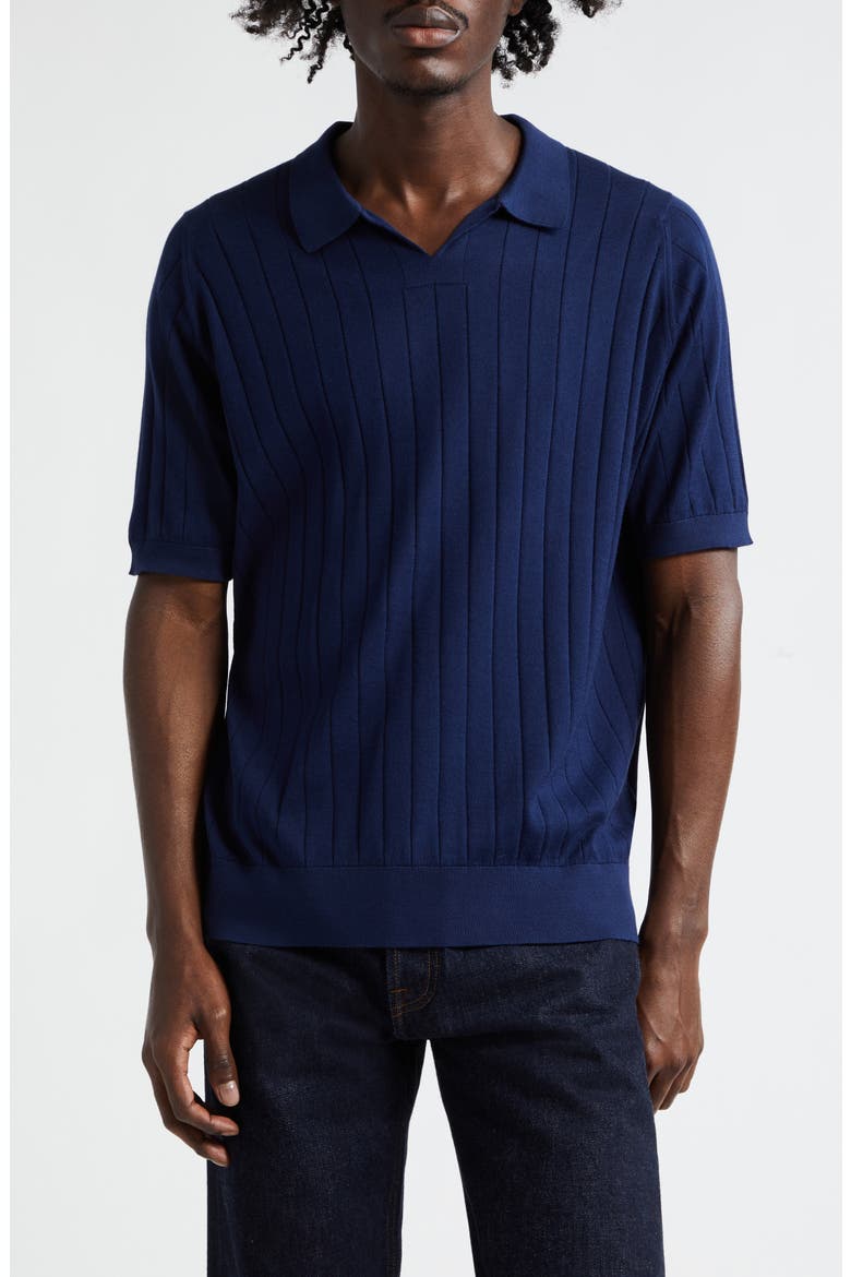 Roper Skipper Cotton Polo Sweater, Main, color, FRENCH NAVY