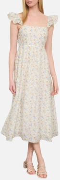 Blu Pepper Floral Print Midi Dress