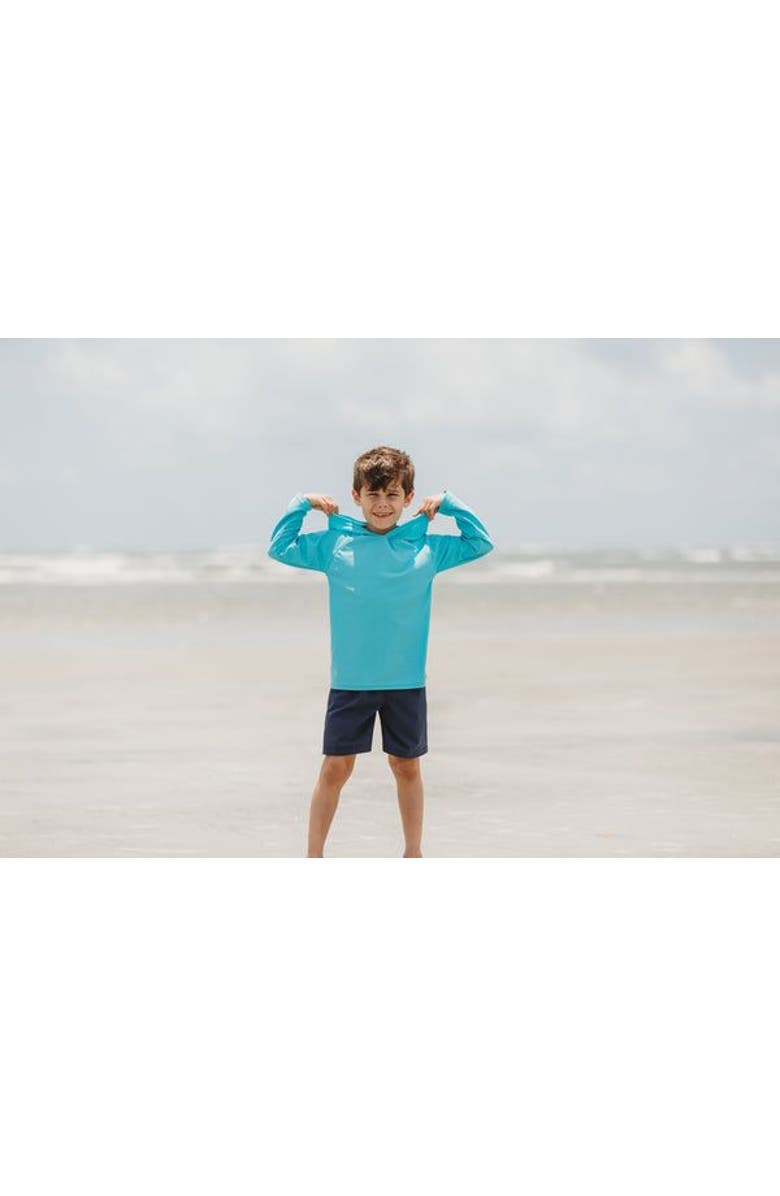 CITY THREADS Boys UPF 50+ Soft Stretch Club Above The Knee Swim Trunks, Alternate, color, Charcoal