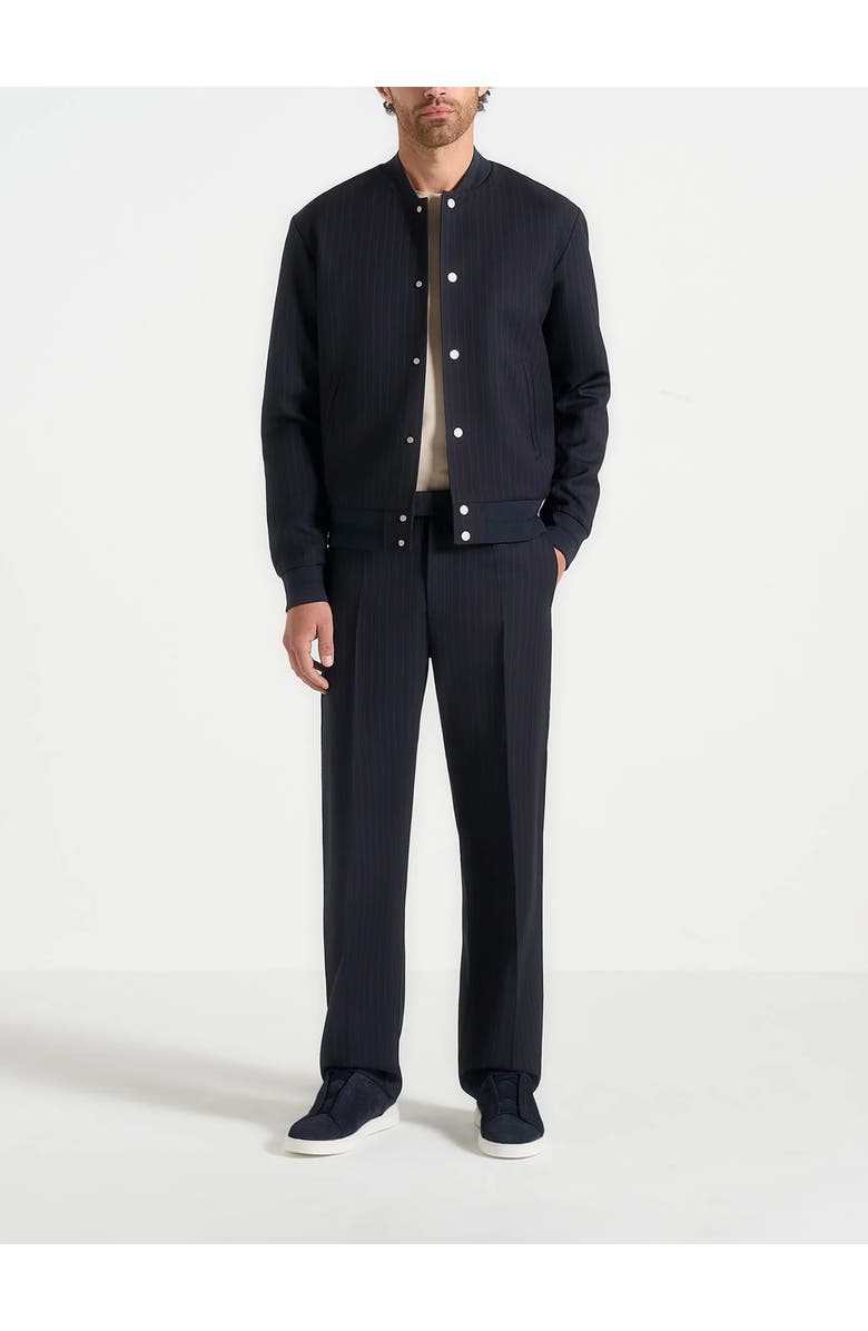 Manière De Voir Joseph Regular Fit Pinstripe Tailored Trousers, Alternate, color, Navy