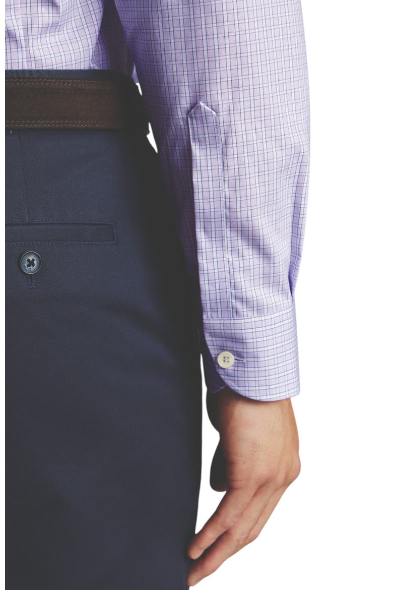 Non-Iron Pinpoint Oxford Check Shirt, Alternate, color, Lilac Purple