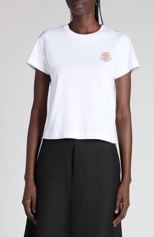 Moncler Crew Neck Short Sleeve T-shirt With Embroidery In White