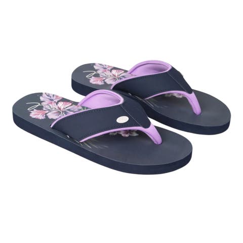 Leaf Print Flip Flops