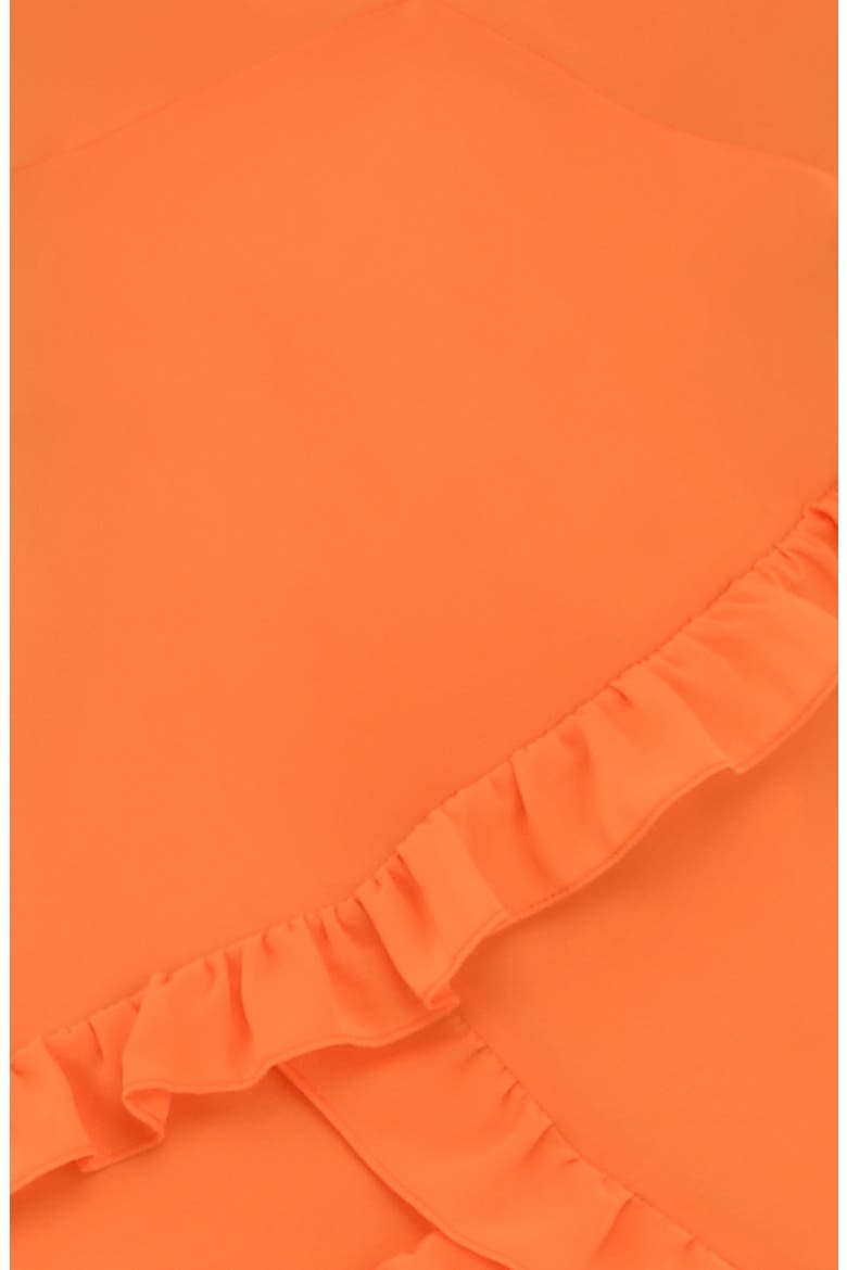 Pixie Ruffle Georgette Body-Con Cocktail Dress, Alternate, color, FLAME ORANGE
