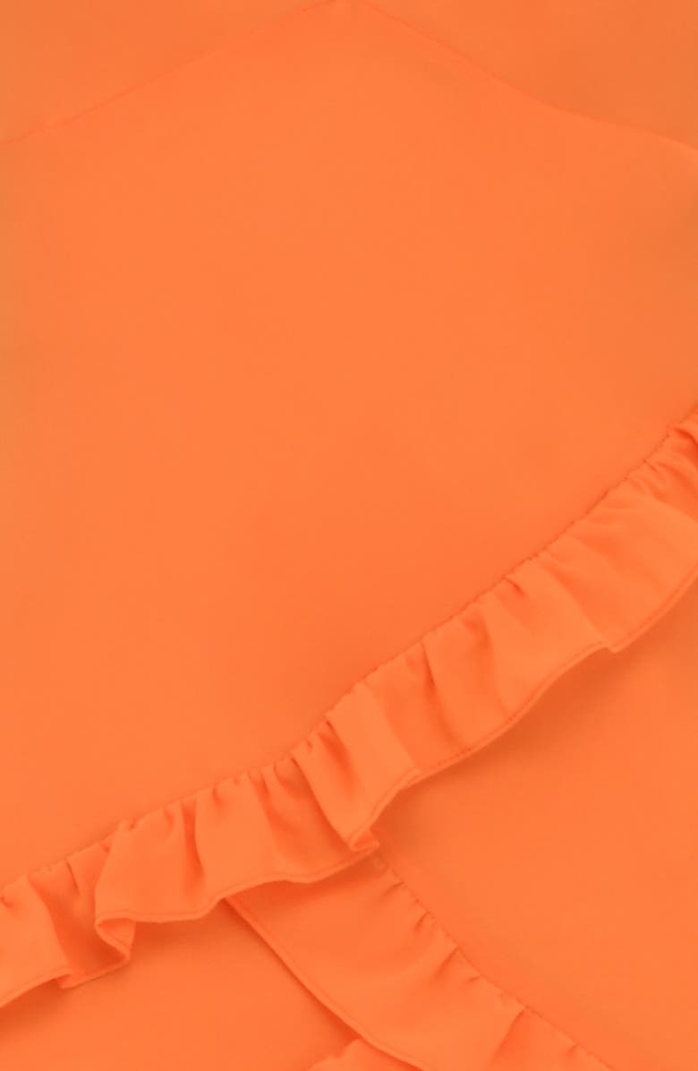 HOUSE OF CB Pixie Ruffle Georgette Body-Con Cocktail Dress, Alternate, color, Flame Orange