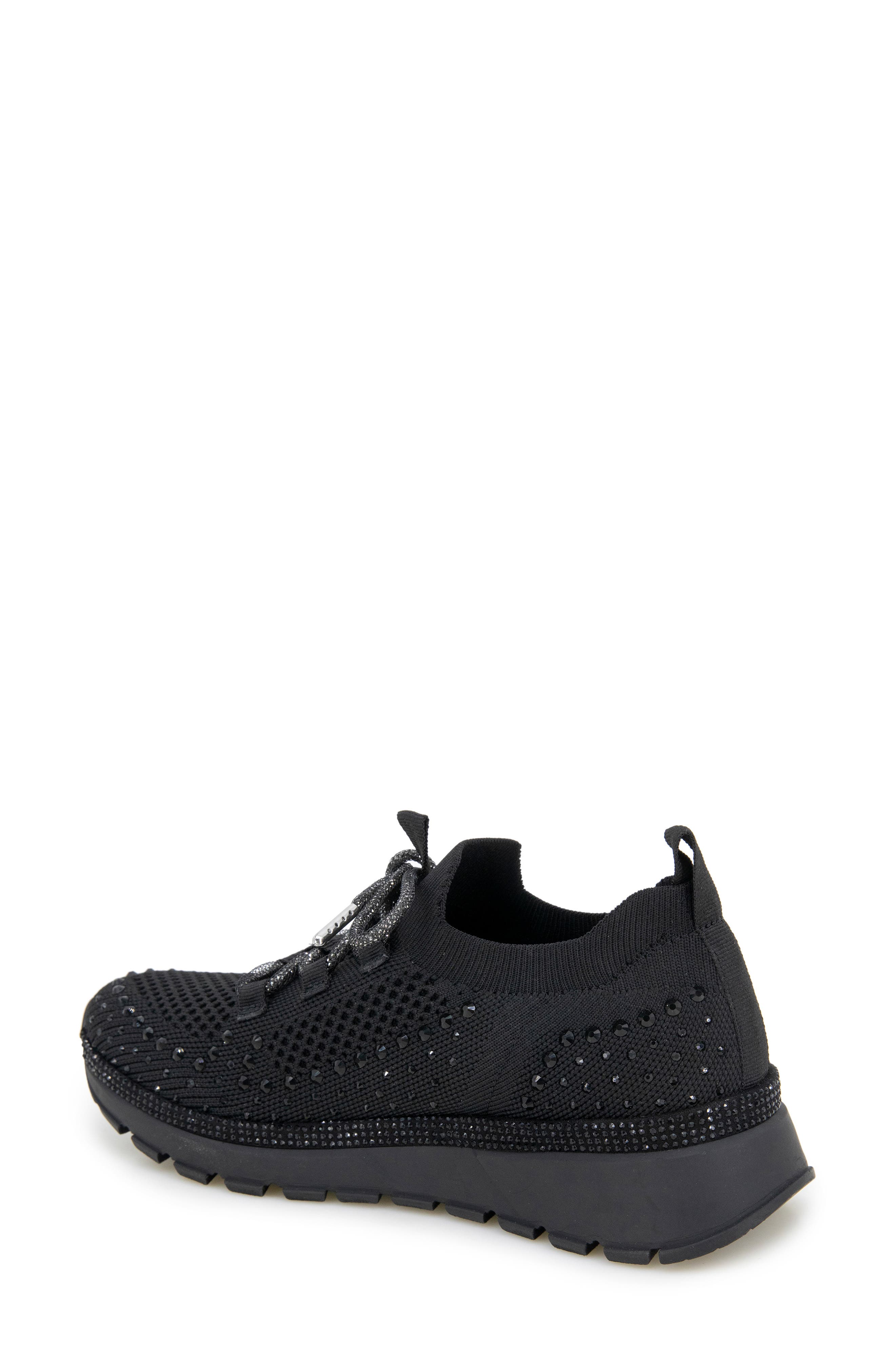 Reaction Kenneth Cole Kacey Rhinestone Knit Sneaker, Alternate, color, Black Knit