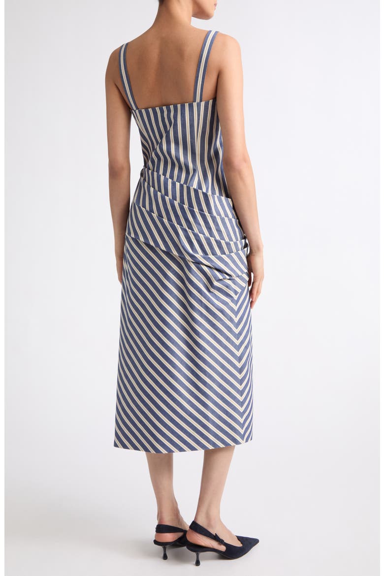 Stripe Draped Cotton Sundress, Alternate, color, BLUE MULTI