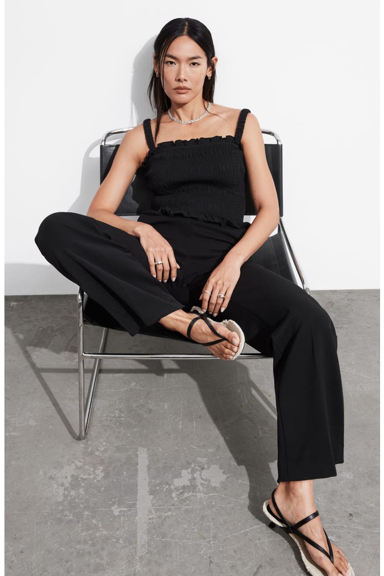 High Waist Wide Leg Pants, Alternate, color, BLACK