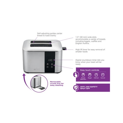 Salton Stainless Steel Digital Countdown Toaster - 2 Slice In Silver