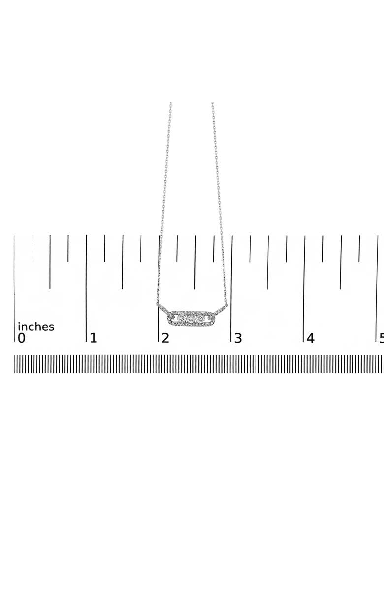 Haus of Brilliance Sterling Silver 1/5 Cttw Round Diamond 3 Stone Station Bar Necklace, Alternate, color, Silver