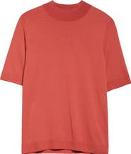 Lafayette 148 New York Mock Neck Short Sleeve Sweater