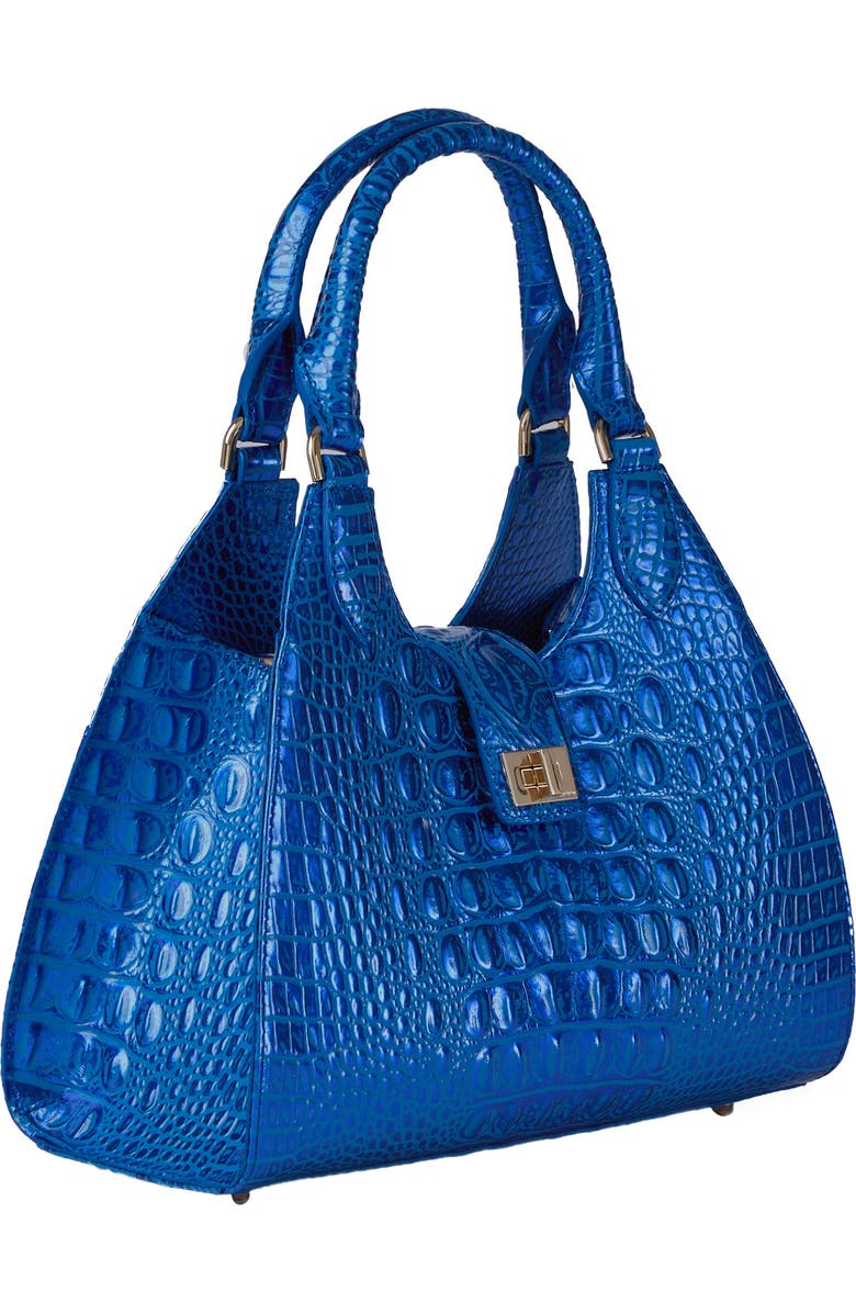 Brahmin Adrian Croc Embossed Leather Shoulder Bag, Alternate, color,