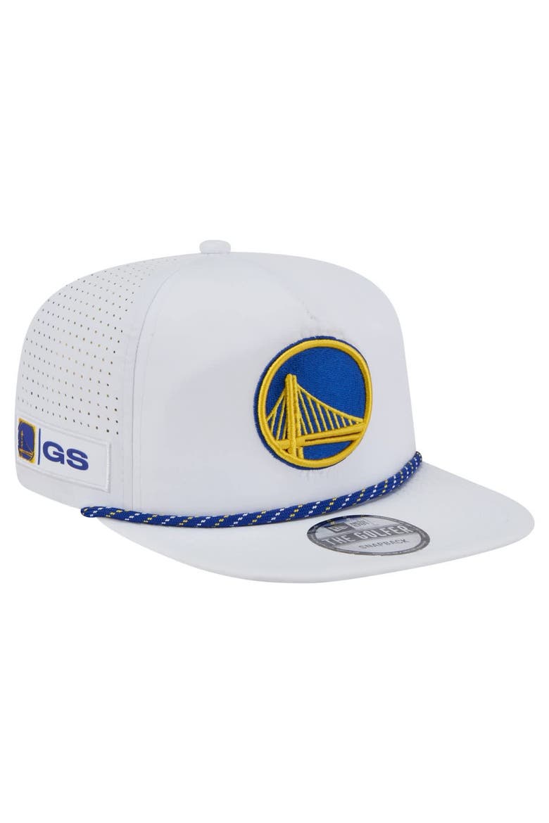 Men's New Era White Golden State Warriors Performance Rope Golfer Adjustable Hat, Main, color, White