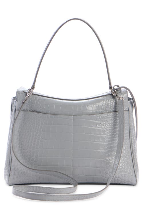 Balenciaga Medium Rodeo Croc Embossed Leather Handbag In Gray