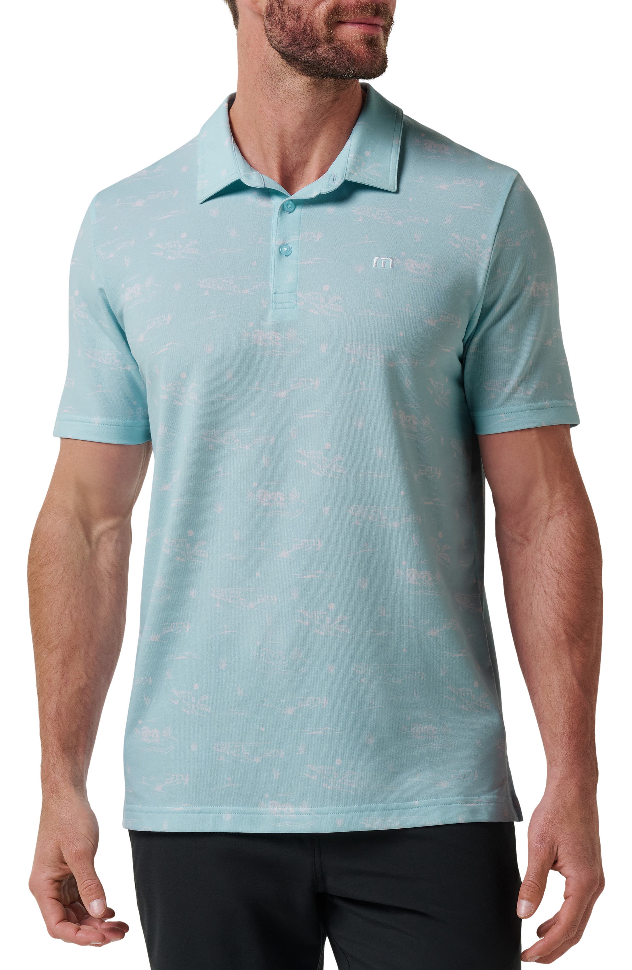 TravisMathew Featherweight City Tropical Print Polo
