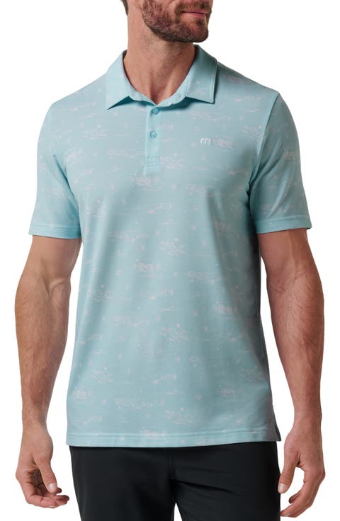 Featherweight City Tropical Print Polo
