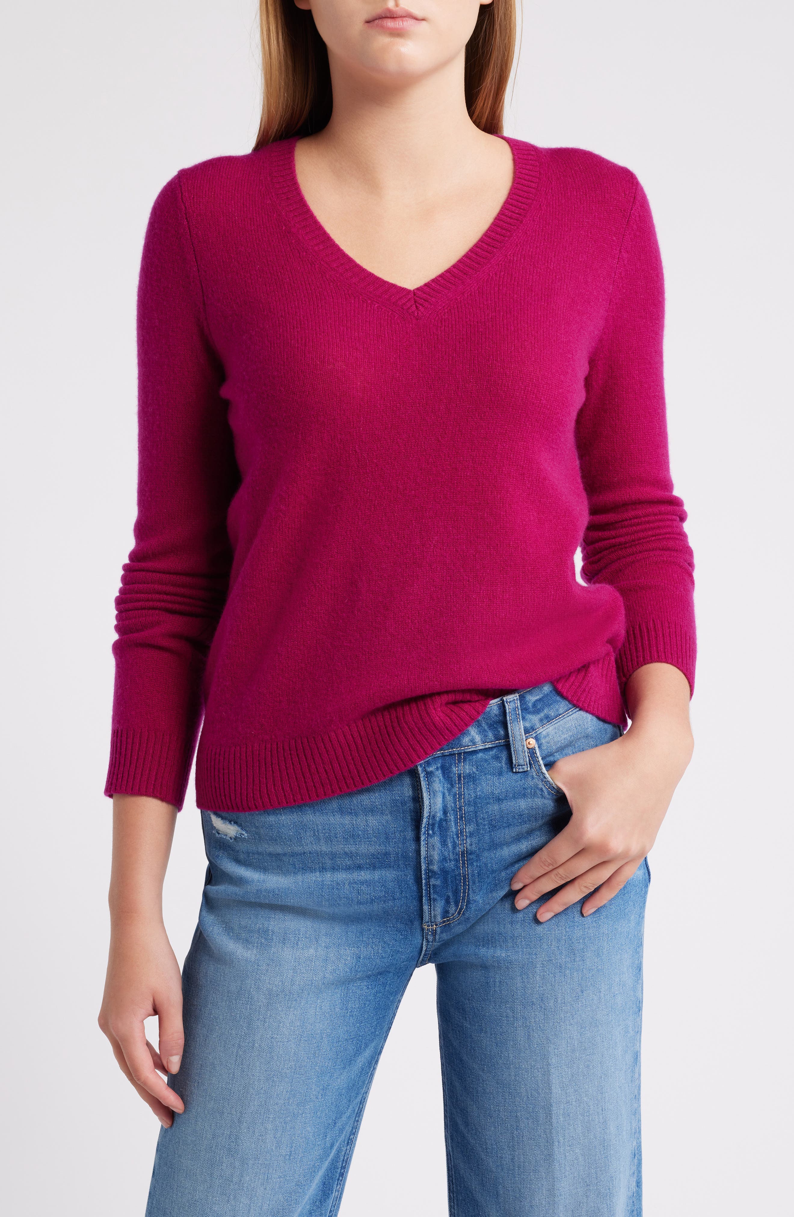 Caslon® Cashmere V-Neck Sweater