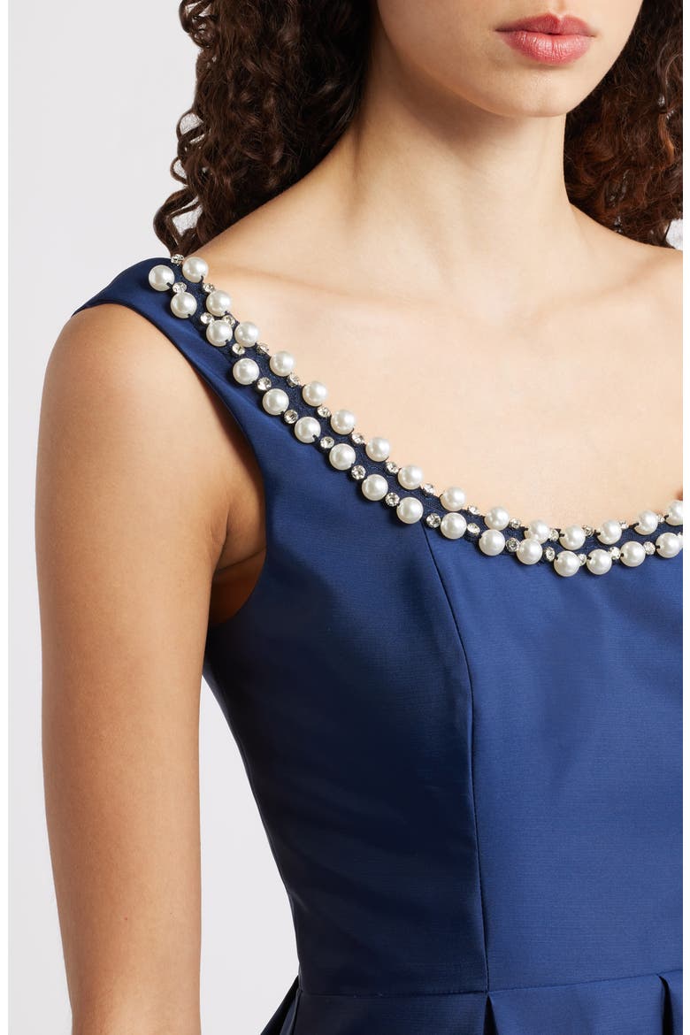 Embellished Scoop Neck Ballgown, Alternate, color, NAVY