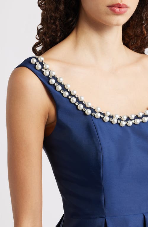 Eliza J Embellished Scoop Neck Ballgown In Blue