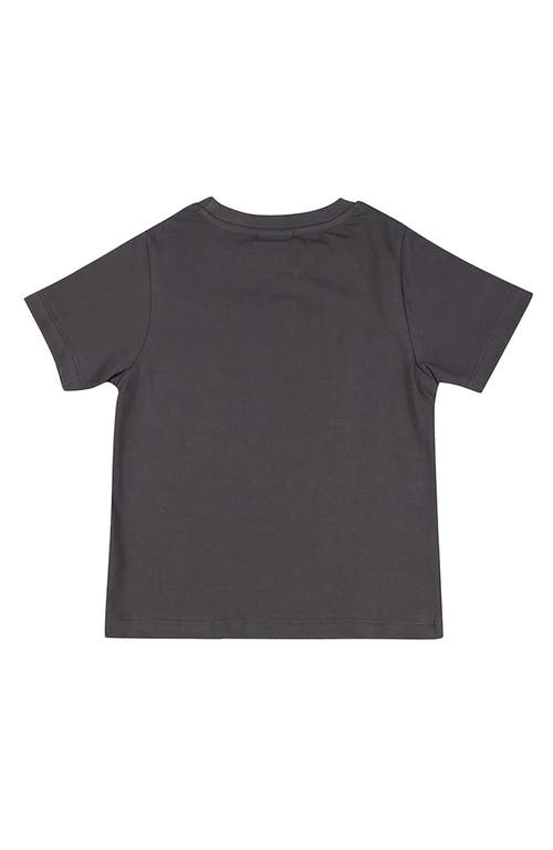 Turtledove London Kids Organic Cotton Peace Please Slogan Print T-shirt In Gray