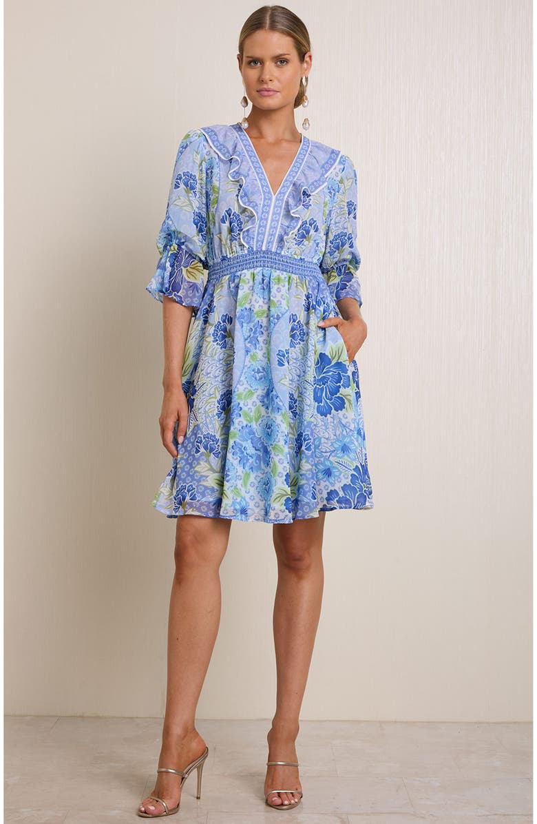 Hale Bob Tara Chiffon Dress, Main, color, Blue