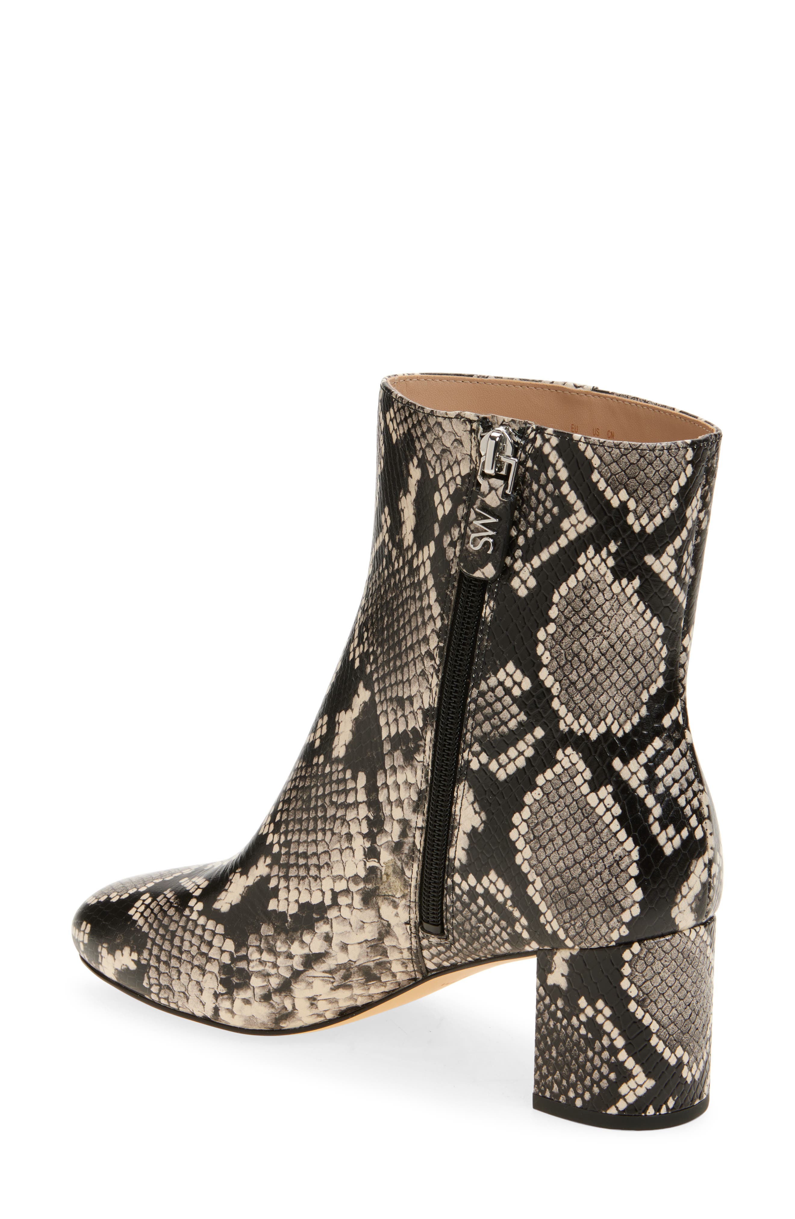 Stuart Weitzman Wynn Snakeskin Print Bootie, Alternate, color, Natural