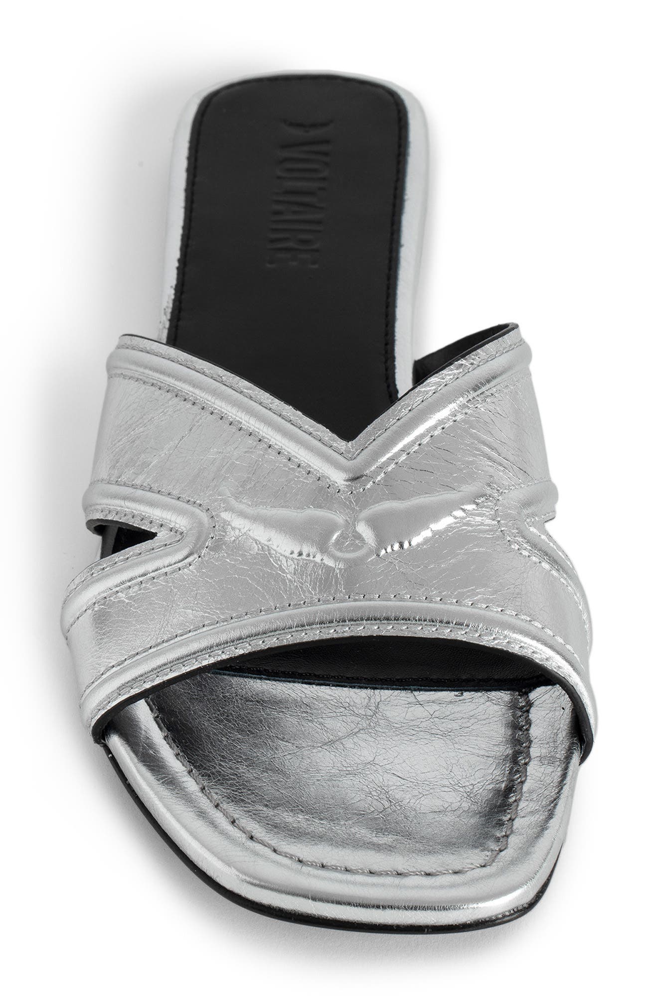 Zadig & Voltaire Azora Metallic Slide Sandal, Alternate, color, 