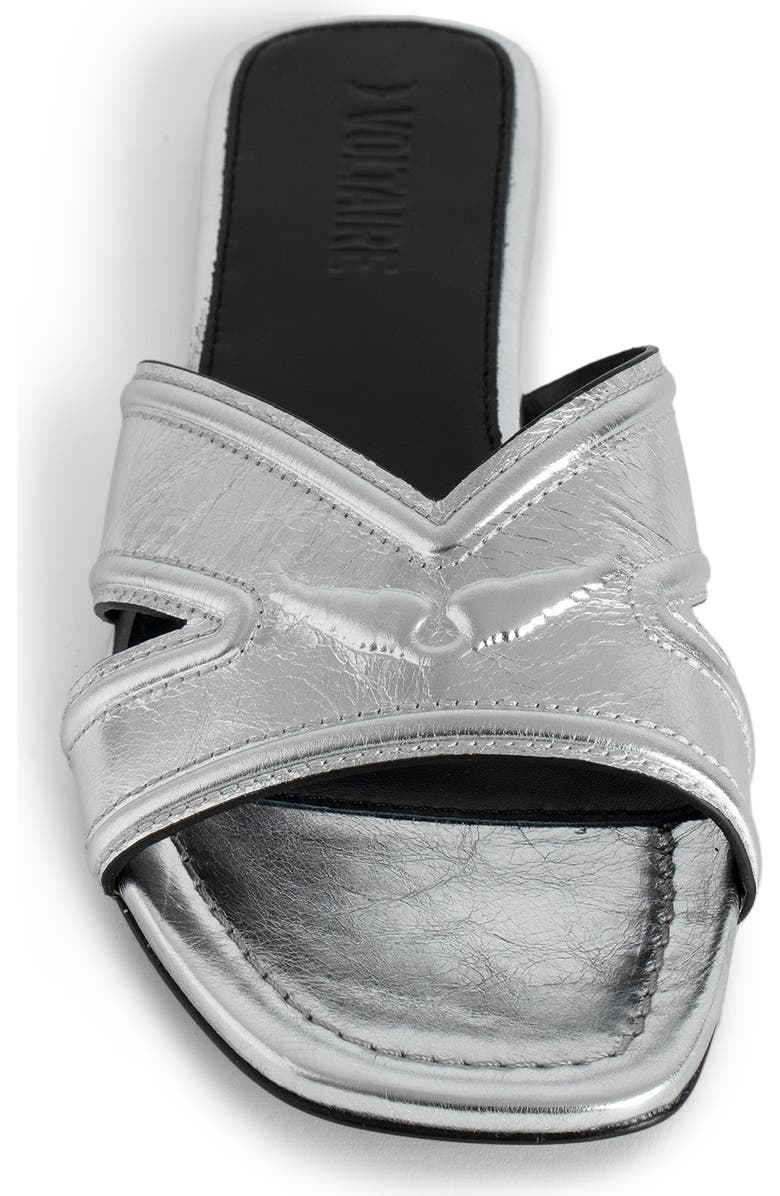 Zadig & Voltaire Azora Metallic Slide Sandal, Alternate, color,