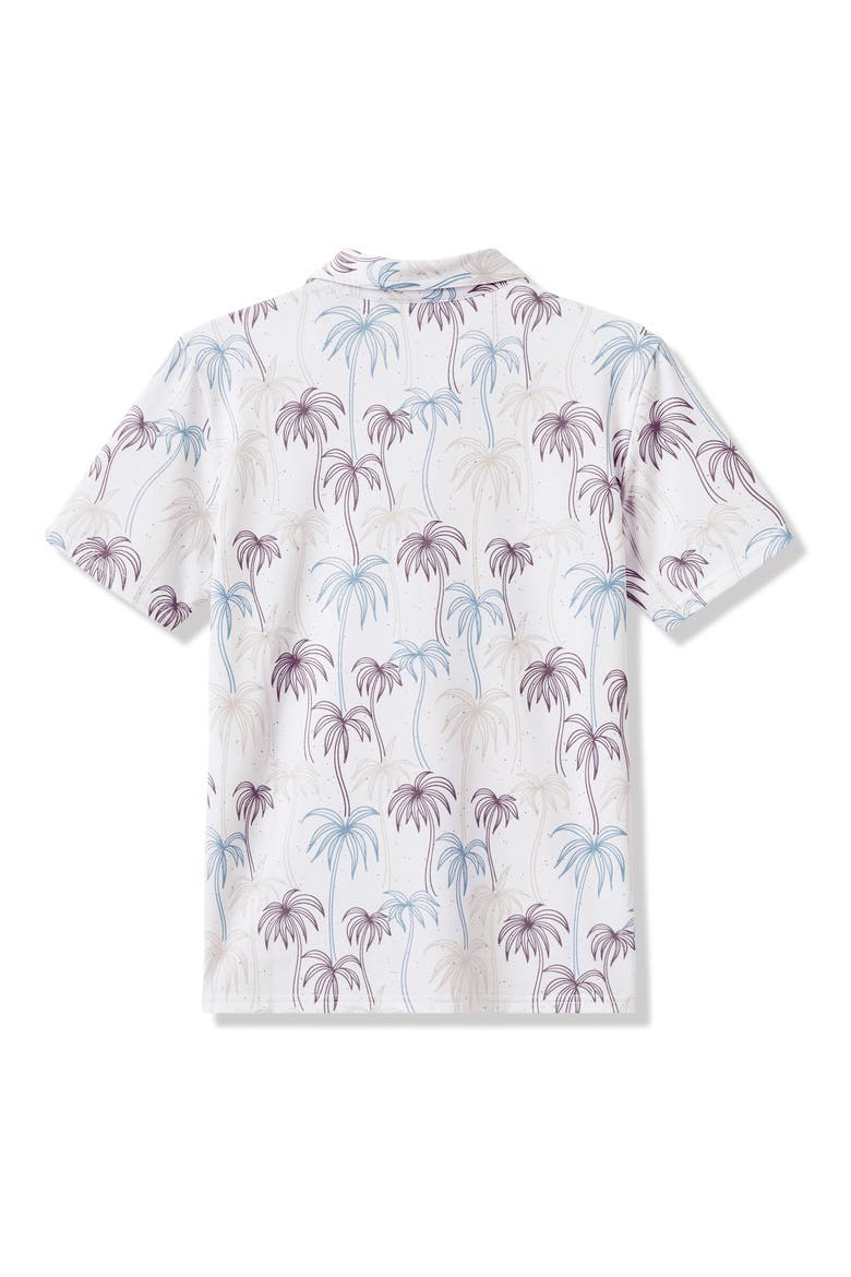 Kids' Featherweight Palm Print Polo, Alternate, color, WHITE