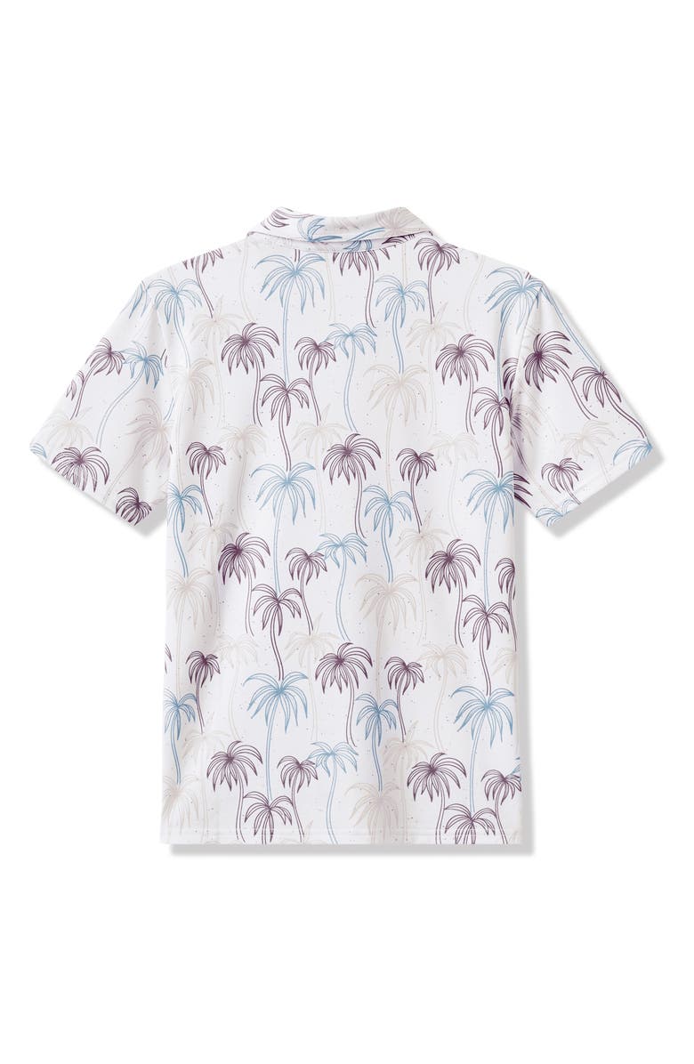 TravisMathew Kids' Featherweight Palm Print Polo, Alternate, color, White
