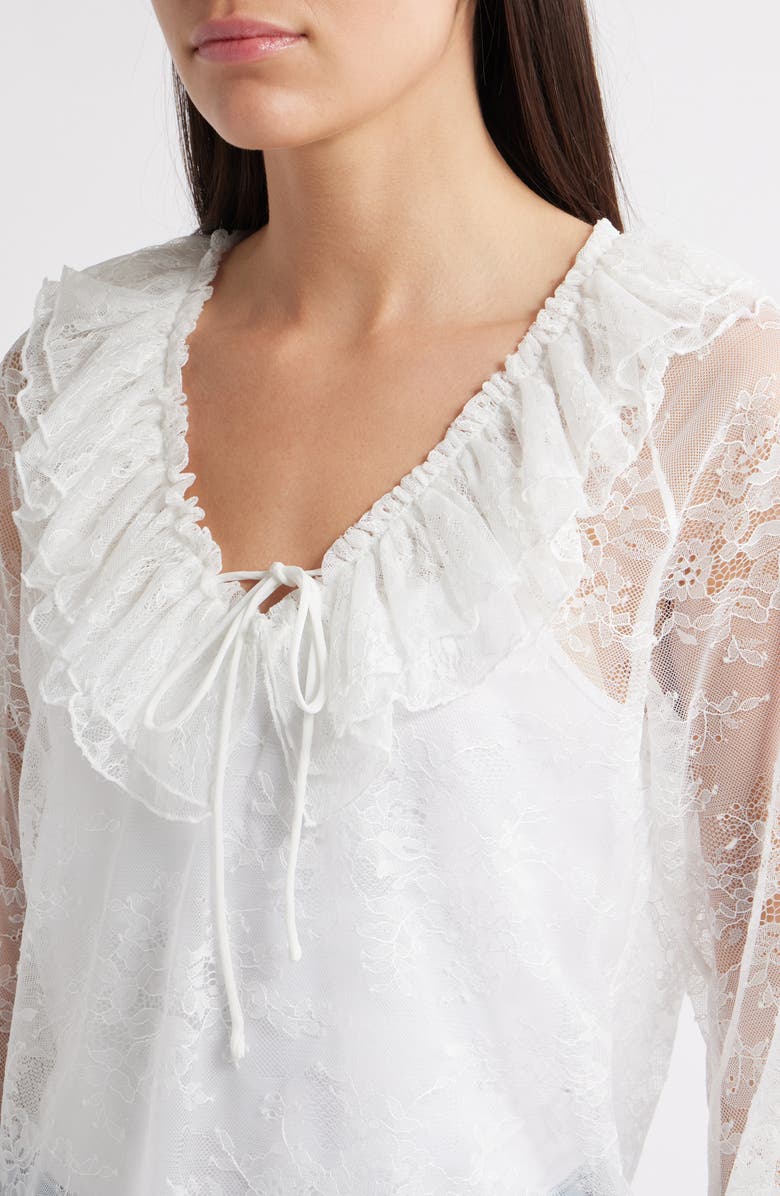 Steve Madden Hamptons Ruffle Lace Top, Alternate, color, 