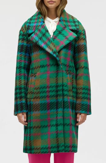 Nvlt Notch Lapel Felted Coat In Green