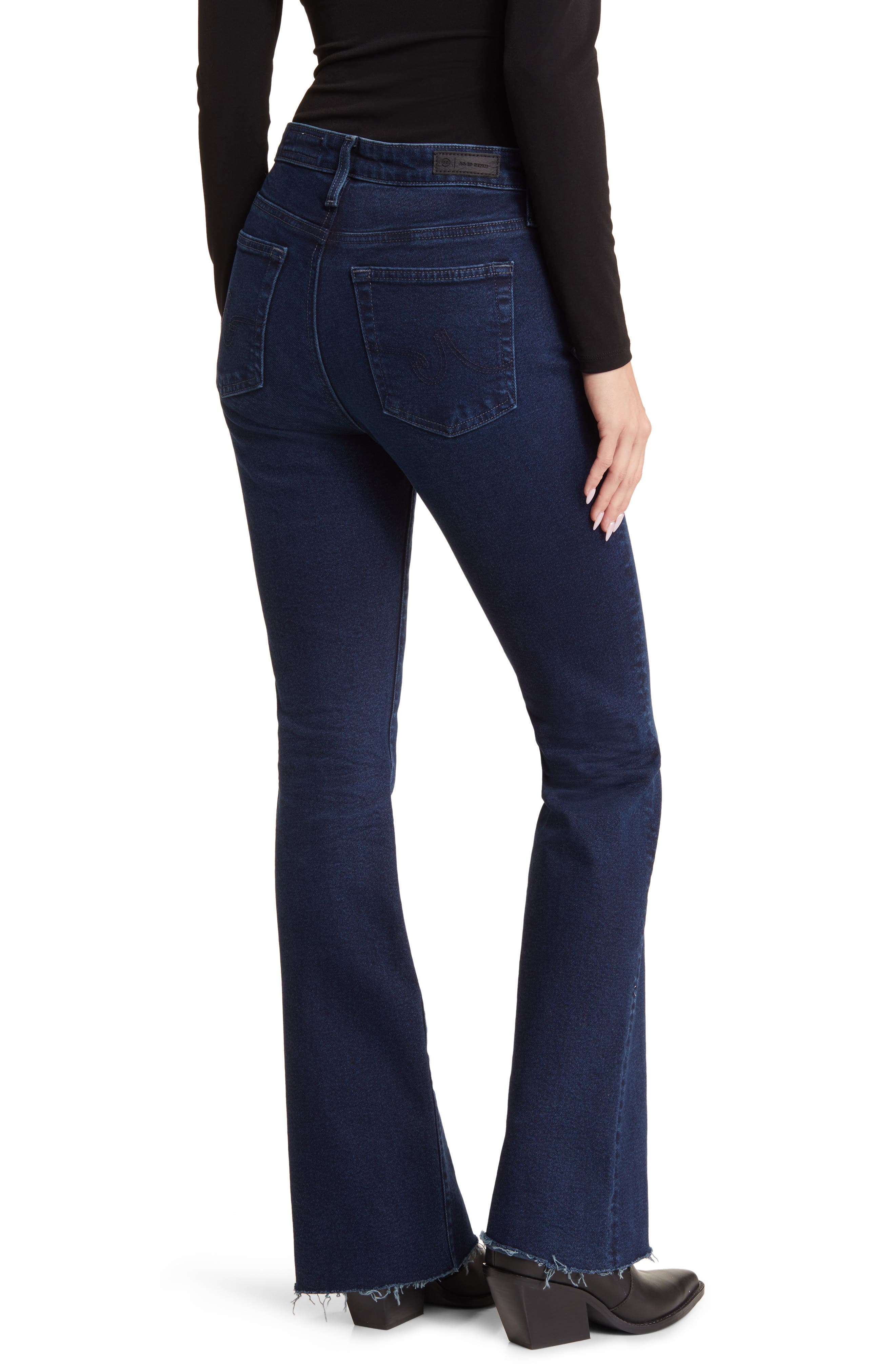 Farrah Raw Hem Mid Waist Bootcut Jeans - image 2
