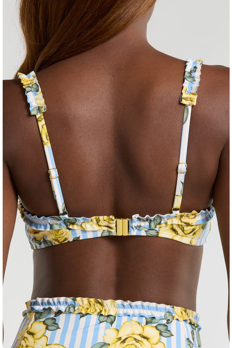 Ruffle Trim Bikini Top, Alternate, color, YELLOW ROSE