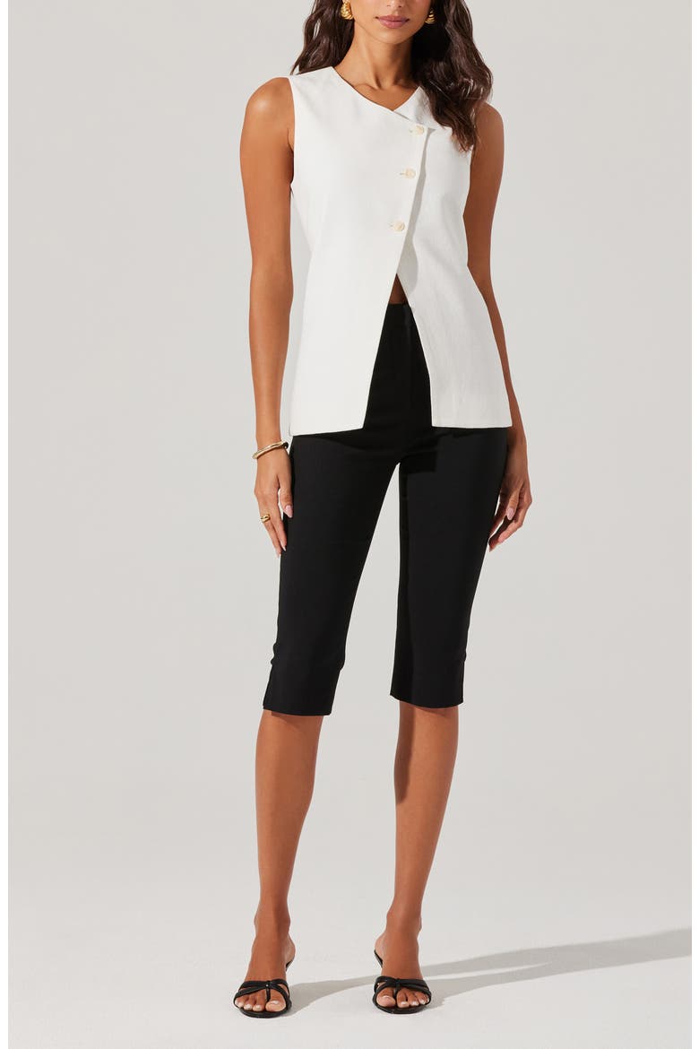 Sonja Asymmetric Button Vest, Alternate, color, WHITE