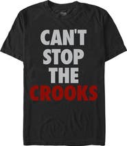 Crooks & Castles Men's Crooks & Castles Can't Stop the Crooks Quote Graphic T-Shirt