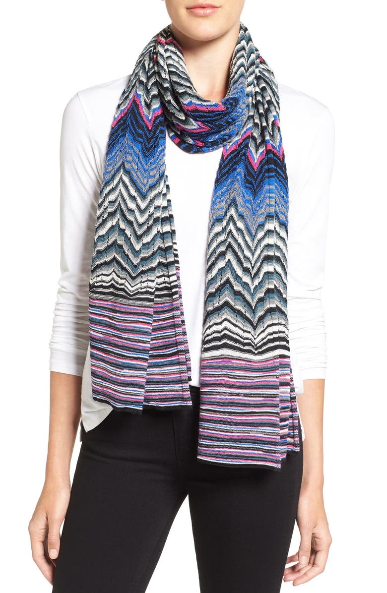 Missoni Chevron & Stripe Scarf, Main, color, 