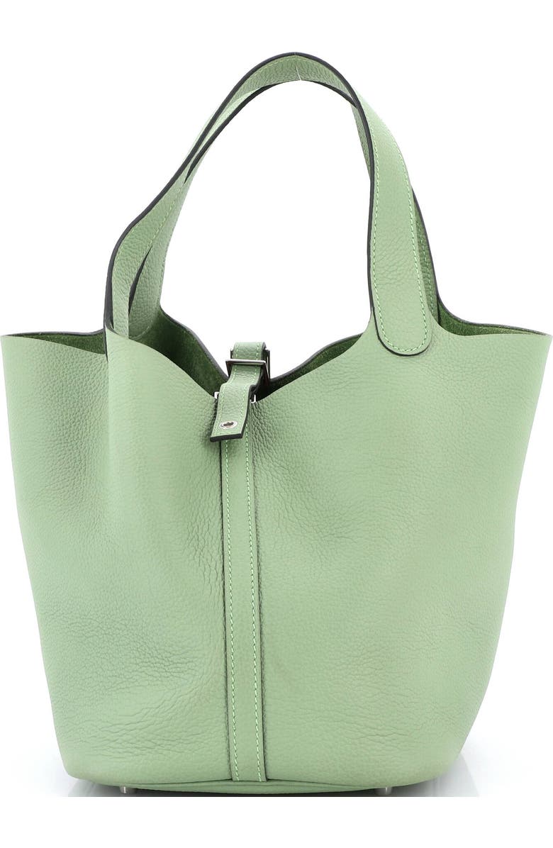 Pre-Owned Hermes Picotin Lock Bag Clemence MM, Main, color, Vert Criquet