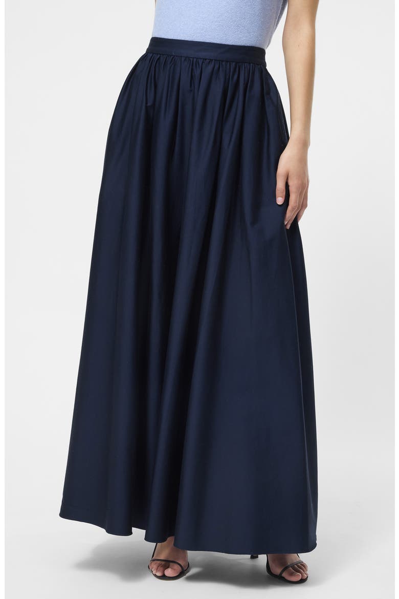Sateen Maxi Skirt, Main, color, 40-MARINE