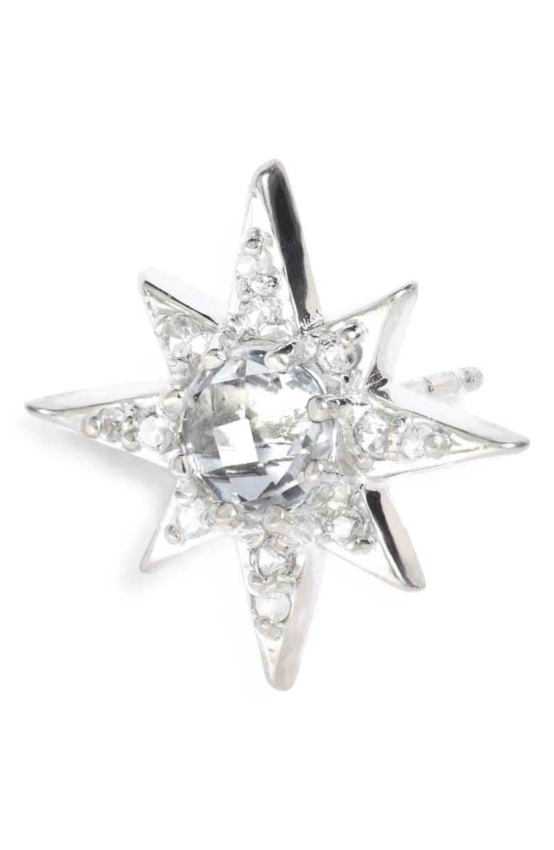 Anzie Mini Starburst White Topaz Earrings, Alternate, color, 