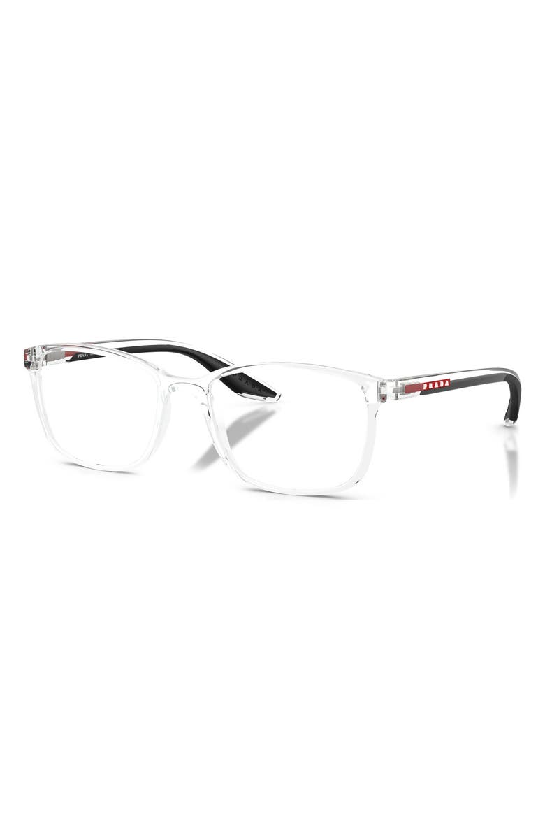 Prada Linea Rossa 55mm Pillow Optical Glasses, Alternate, color, Crystal