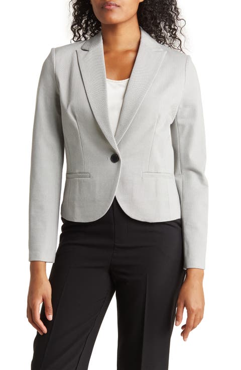 Ponte Knit Single Button Blazer