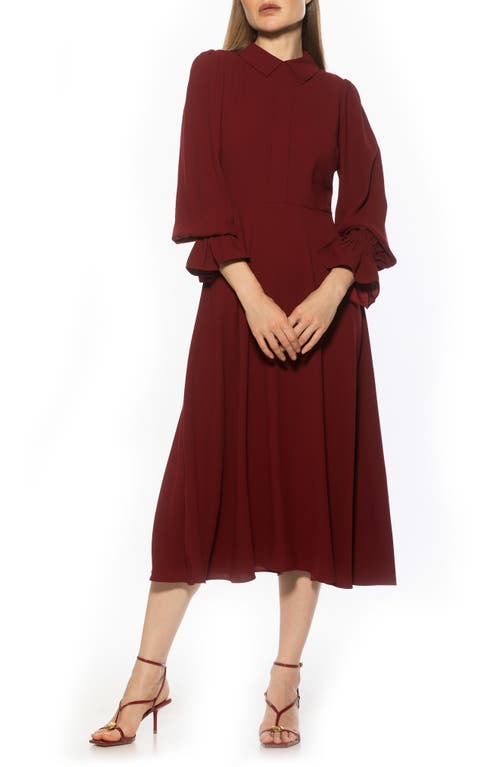 Alexia Admor Lana Fit & Flare Midi Dress In Burgundy