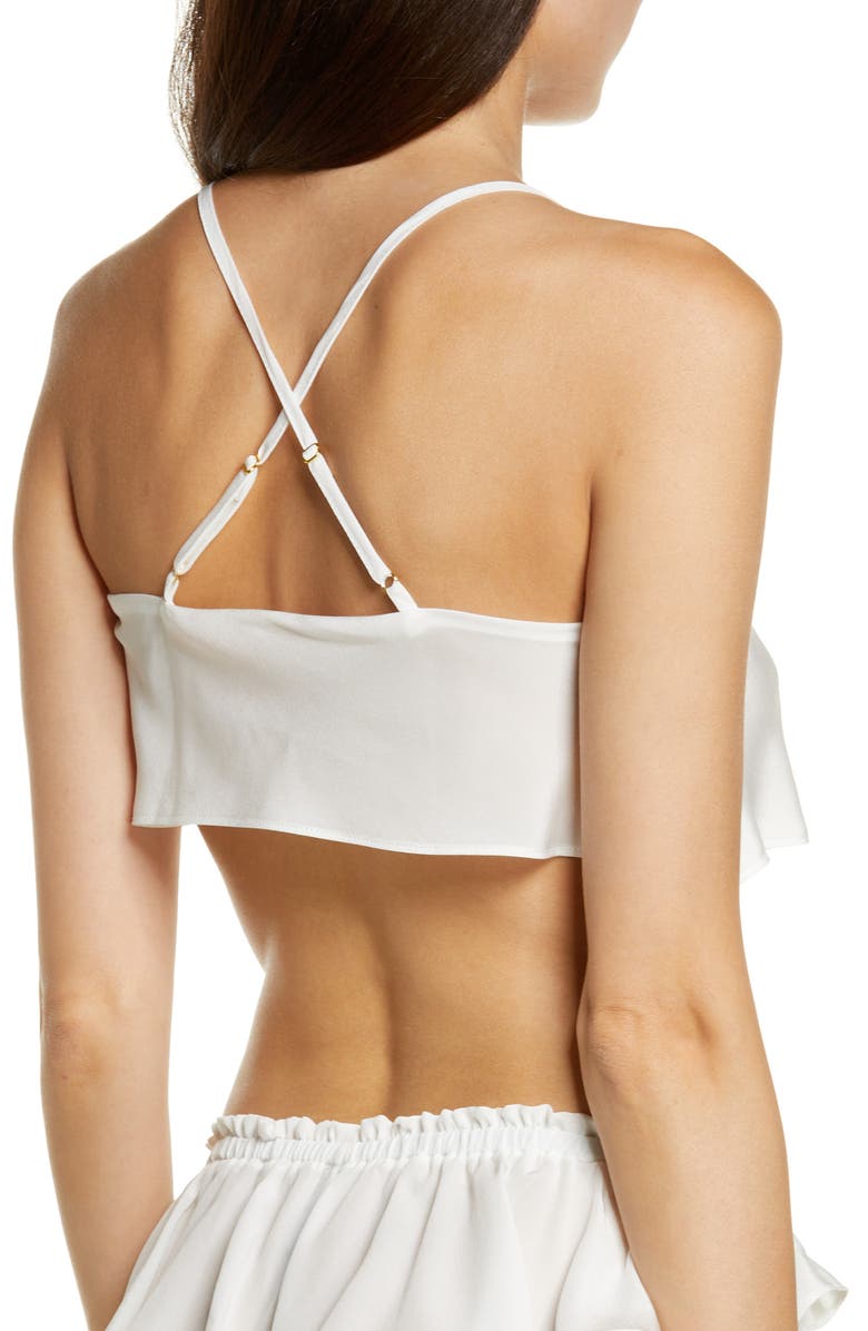 SUZY BLACK Tab Cropped Silk Camisole, Alternate, color, 