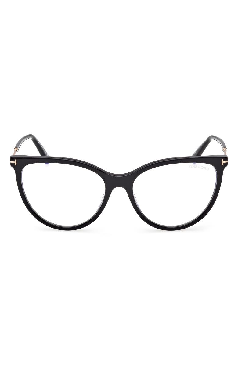 TOM FORD 56mm Cat Eye Blue Light Blocking Optical Glasses, Main, color, 