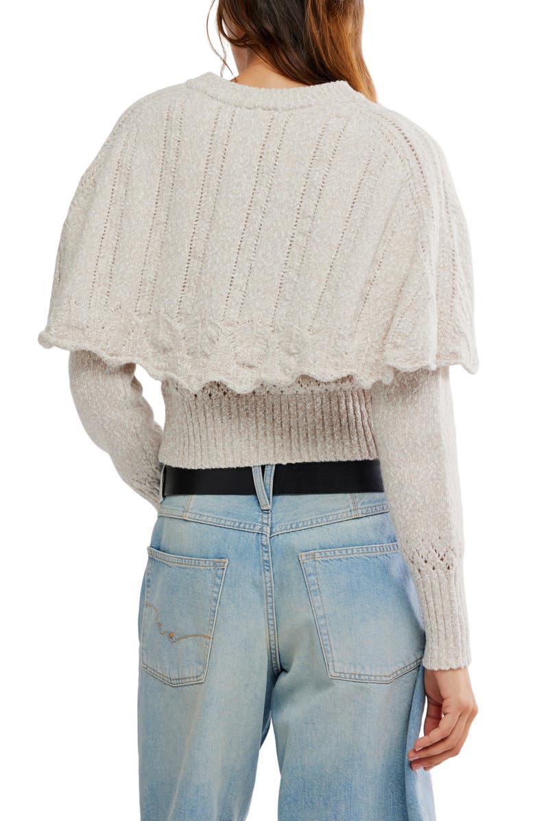 Free People Bali Cape May Wool Cardigan, Alternate, color, Natural Combo