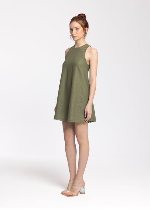 Calia White Mini Linen Dress